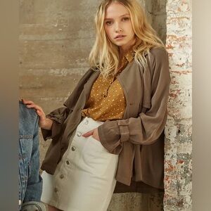 Oat NY Trench Coat Army Green F3